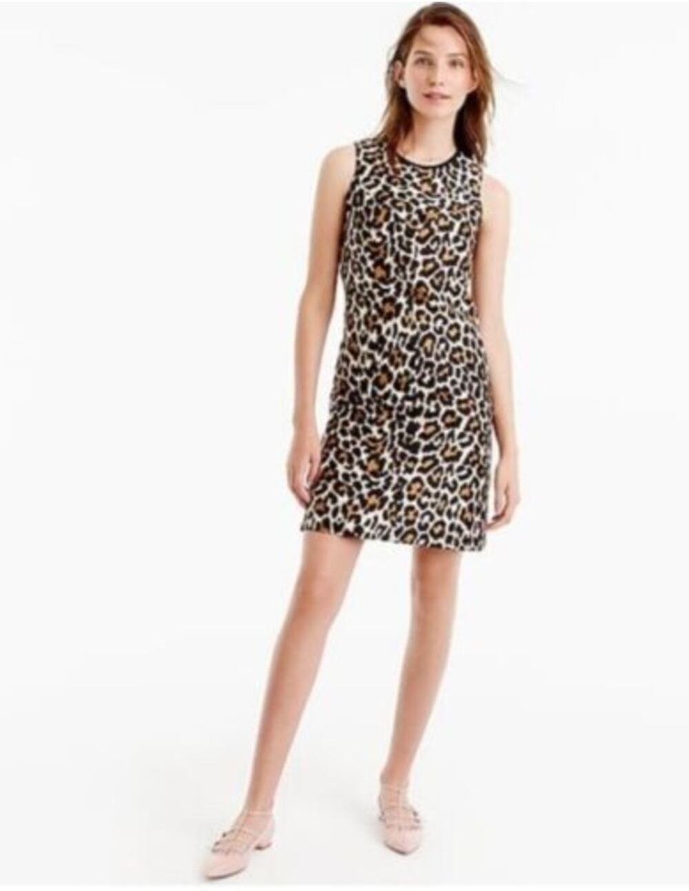 J.CREW NWT Animal Print Leopard Sheath Sleeveless Dress // 6 Tall